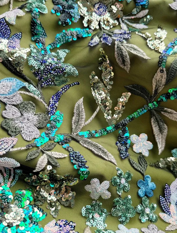 Floral A-Line Evening Gown Embroidered Elegant Dress Formal Wedding Floor Length Half Sleeve Shirt Collar Satin with Slit