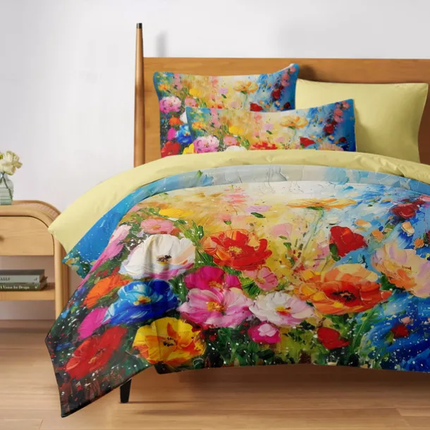 Floral Pattern Duvet Cover Set Set Soft 3-Piece Luxury Cotton Bedding Set Home Decor Gift King Queen Duvet Cover