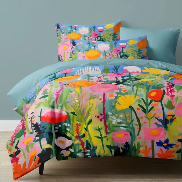 Floral Pattern Duvet Cover Set Set Soft 3-Piece Luxury Cotton Bedding Set Home Decor Gift King Queen Duvet Cover