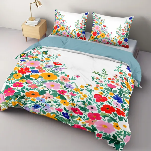 Floral Pattern Duvet Cover Set Set Soft 3-Piece Luxury Cotton Bedding Set Home Decor Gift King Queen Duvet Cover