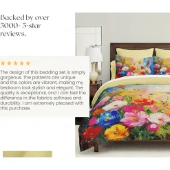 Floral Pattern Duvet Cover Set Set Soft 3-Piece Luxury Cotton Bedding Set Home Decor Gift King Queen Duvet Cover