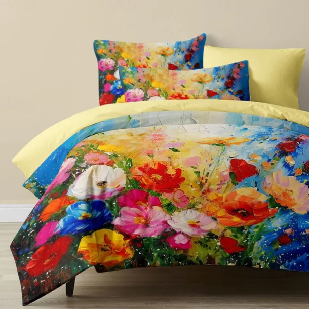 Floral Pattern Duvet Cover Set Set Soft 3-Piece Luxury Cotton Bedding Set Home Decor Gift King Queen Duvet Cover