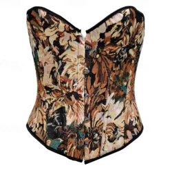 Floral Rococo Medieval Underbust Corset Bustier Bodyshaper Fancy Dress Women's Celtic Fantasy Halloween Carnival Masquerade Party / Evening Adults' Corset