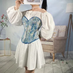 Floral Rococo Medieval Underbust Corset Bustier Bodyshaper Fancy Dress Women's Celtic Fantasy Halloween Carnival Masquerade Party / Evening Adults' Corset