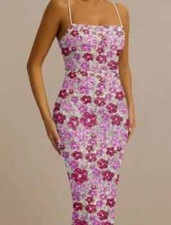 Floral Sequin Mermaid / Trumpet Prom Dresses Elegant Dress Semi Formal Wedding Guest Floor Length Sleeveless StraplessDress