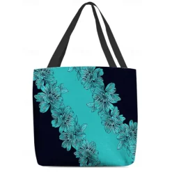 Floral Tote Bag for Women – Stylish Large Capacity Handbag with Black and Pink Flower Design, Perfect for Shopping, Travel, and Daily Use