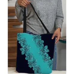 Floral Tote Bag for Women – Stylish Large Capacity Handbag with Black and Pink Flower Design, Perfect for Shopping, Travel, and Daily Use