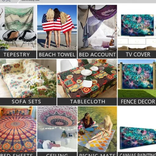 Floral Wall Tapestry Art Decor Wall Hanging Wedding Backdrop Curtain Home Bedroom Living Room Decoration