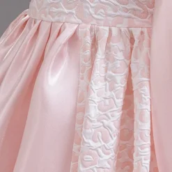 Flower Girl Dress Girls' Formal Dress Party Dress Wedding Special Occasion Adorable Sweet Ruched Zipper Solid Color Short Sleeve Crew Neck Light Green Pink 4-13 Years