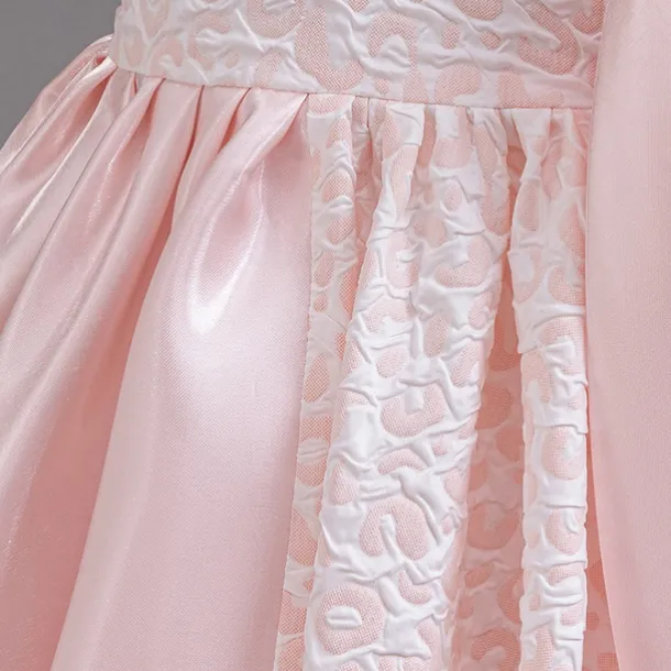 Flower Girl Dress Girls' Formal Dress Party Dress Wedding Special Occasion Adorable Sweet Ruched Zipper Solid Color Short Sleeve Crew Neck Light Green Pink 4-13 Years