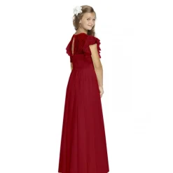 Flower Girl Dress Girls' Party Dress Performance Wedding Party Fashion Princess Solid Color Short Sleeve Crew Neck Black White