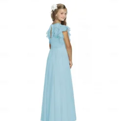 Flower Girl Dress Girls' Party Dress Performance Wedding Party Fashion Princess Solid Color Short Sleeve Crew Neck Black White