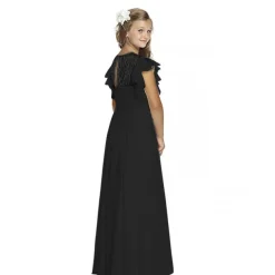 Flower Girl Dress Girls' Party Dress Performance Wedding Party Fashion Princess Solid Color Short Sleeve Crew Neck Black White