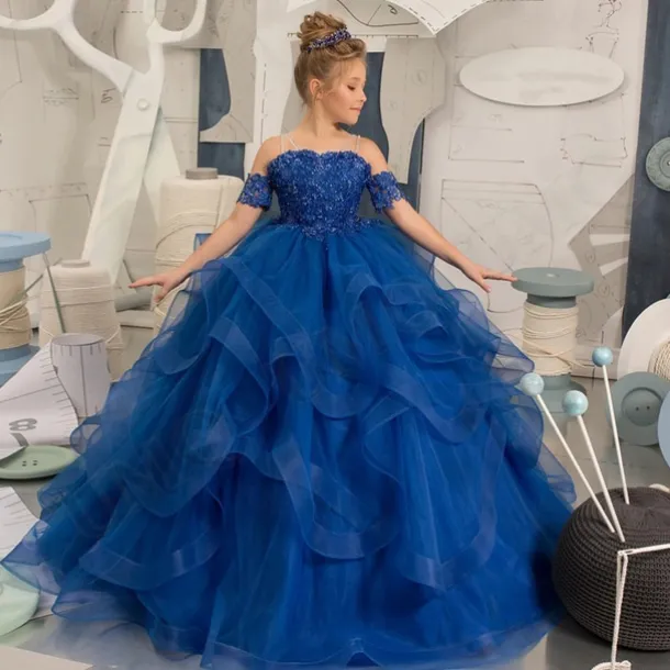 Flower Girl Dress Kid's Girls' Princess Dress Performance Wedding Party Elegant Beautiful Mesh Solid Color Sleeveless Off Shoulder Light Pink Wine Red 4 years+