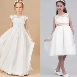 Flower Girl Headpiece Princess Wedding Headband Girls First Communion White Floral Wreath Hair Accessory