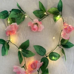 Flower String Lights Solar Wedding Party Decoration String Lights 2M 20LEDs Outdoor Waterproof Garland Lights Garden Balcony Patio Holiday Christmas Party Background Wall Home Decoration