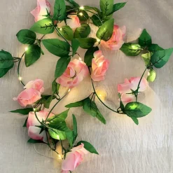 Flower String Lights Solar Wedding Party Decoration String Lights 2M 20LEDs Outdoor Waterproof Garland Lights Garden Balcony Patio Holiday Christmas Party Background Wall Home Decoration