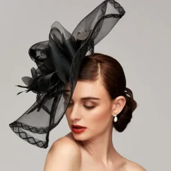 Flowers Feather Net Kentucky Derby Hat Fascinators Headpiece with Feather Floral 1PC Horse Race Ladies Day Melbourne Cup Headpiece dress to impress Race Day Dress 2025