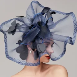 Flowers Feather Net Kentucky Derby Hat Fascinators Headpiece with Feather Floral 1PC Horse Race Ladies Day Melbourne Cup Headpiece dress to impress Race Day Dress 2025