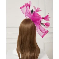Flowers Feather Net Kentucky Derby Hat Fascinators Headpiece with Feather Floral 1PC Horse Race Ladies Day Melbourne Cup Headpiece dress to impress Race Day Dress 2025