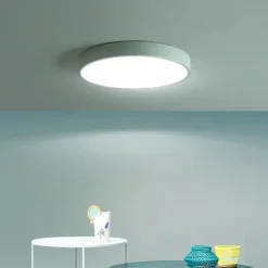 Flush Mount Ceiling Lighting Macaron 30cm Ceiling Light Flush Mount Chandelier Dimming Close to Ceiling Light Metal 3 Color Temperatures in One Acrylic Flush Mount,Metal Finish,Wet Location