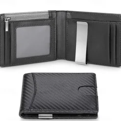 Fold RFID Blocking WalletMens Slim Wallet With Money Clip RFID Blocking Bifold Minimalist Credit Card Holder For Men