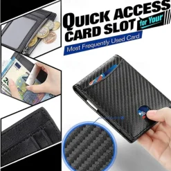 Fold RFID Blocking WalletMens Slim Wallet With Money Clip RFID Blocking Bifold Minimalist Credit Card Holder For Men