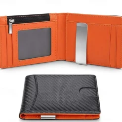 Fold RFID Blocking WalletMens Slim Wallet With Money Clip RFID Blocking Bifold Minimalist Credit Card Holder For Men