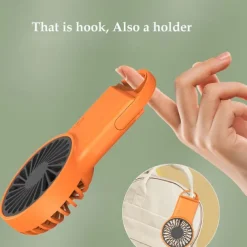 Foldable Cartoon Mini Fan – USB Rechargeable Handheld Fan with Hiking Buckle, Ideal for Kids or Travel