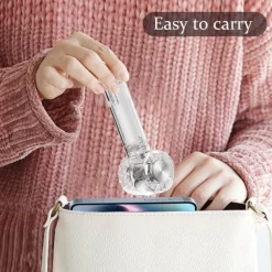 Foldable Desktop & Handheld Transparent Fan – 3-Speed Turbo Cooling, Quiet Operation, Retractable Hook, Portable Clear Design for Outdoor & Indoor Use