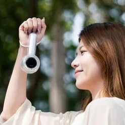 Foldable Desktop & Handheld Portable Cooling Fan Crystal Clear Transparent Mini Fan 100-Speed LED Digital Display