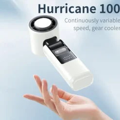 Foldable Dual-Use Desktop and Handheld Fan with Digital Display, 100-Speed Adjustment, Ice Refrigeration, and 4000mAh Long Battery Life