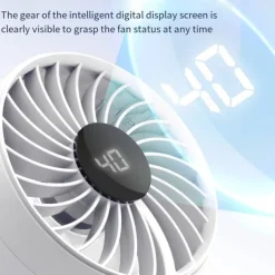 Foldable Handheld & Desktop Fan – 100-Speed Digital Display, 180° Adjustable, USB-C Rechargeable