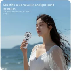 Foldable Handheld & Desktop Fan – 100-Speed Digital Display, 180° Adjustable, USB-C Rechargeable