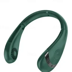 Foldable Hanging Neck Fan – Bladeless USB Rechargeable Mute Air Cooling Fan for Sport and Travel