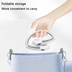 Foldable Hanging Neck Fan – Bladeless USB Rechargeable Mute Air Cooling Fan for Sport and Travel