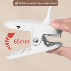 Foldable LED Desk Lamp, USB Rechargeable, 3 Modes Touch Dimming Clip-on Reading Light for Eye Protection