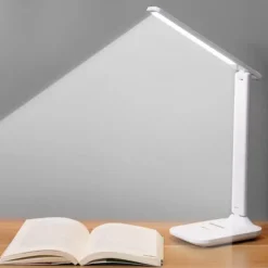 Foldable led small desk lamp with usb charging eye protection smart for learning bedroom and students
