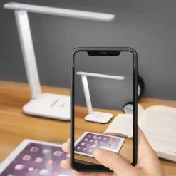 Foldable led small desk lamp with usb charging eye protection smart for learning bedroom and students