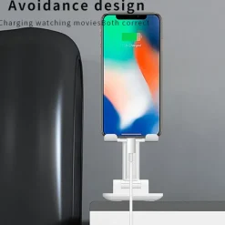 Foldable Mobile Phone Holder Stand Retractable Adjustable Phone Holder Cradle for iPhone 13 12 11 Pro Max X iPad and All Smartphones Adjustable Metal Desk Desktop Tablet Universal Cell Phone Holder
