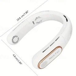 Foldable Neck Fan with 4000mAh Battery – USB Rechargeable Bladeless Cooling Fan with Quiet Operation for Outdoor Use