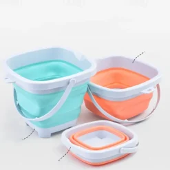 Foldable Pail Bucket 2L Silicone Collapsible Easter Buckets for Kids Multi Purpose for Fun Summer Activities Camping Gear Beach Essentials
