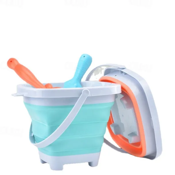 Foldable Pail Bucket 2L Silicone Collapsible Easter Buckets for Kids Multi Purpose for Fun Summer Activities Camping Gear Beach Essentials