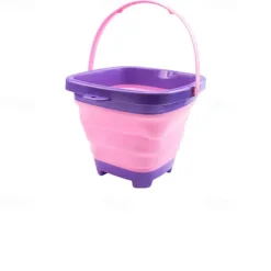 Foldable Pail Bucket 2L Silicone Collapsible Easter Buckets for Kids Multi Purpose for Fun Summer Activities Camping Gear Beach Essentials