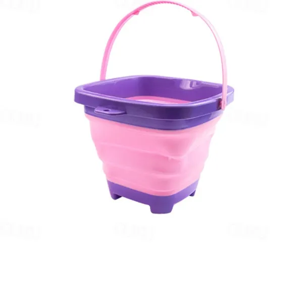 Foldable Pail Bucket 2L Silicone Collapsible Easter Buckets for Kids Multi Purpose for Fun Summer Activities Camping Gear Beach Essentials