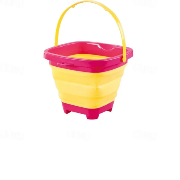 Foldable Pail Bucket 2L Silicone Collapsible Easter Buckets for Kids Multi Purpose for Fun Summer Activities Camping Gear Beach Essentials