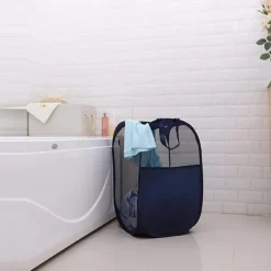 Foldable Storage Dirty Clothes Basket Home Toilet Dirty Clothes Storage Laundry Basket 14.1*14.1*22.8 Inches