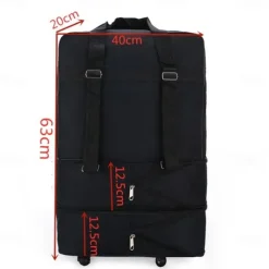 Folding Expansion Luggage Bag Large Capacity Oxford Cloth With Wheels Air Boarding Travel Bag Portable Moving Storage Bag