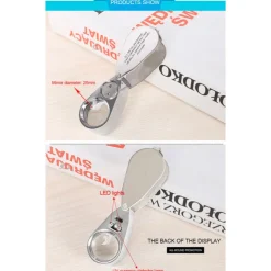 Folding Jewllery Loupe Portable Magnifying Glass 30x21 Portable Magnifier Loupe Magnifying Glass Size Lovely Magnifier Glasses Coins Stamps Antiques