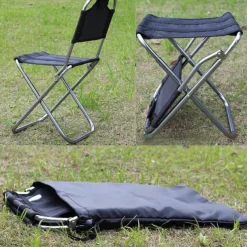 Folding Stool Collapsible Stool Camping Stool with Carry Bag Fishing Stool Beach Chair Fishing Chairs Portable Breathable Foldable Lightweight Aluminum Alloy